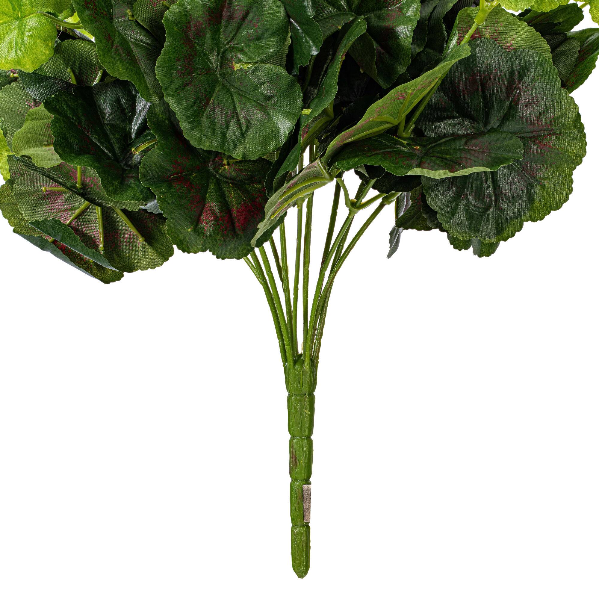 17.5" White Artificial Polyester Geranium Bush
